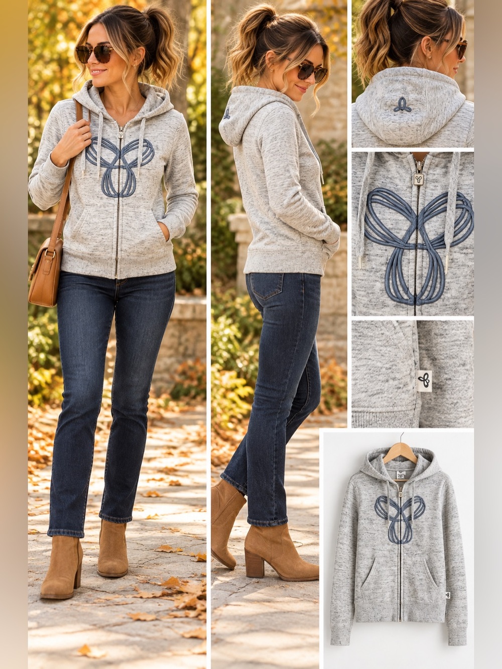 Vintage Aritzia TNA Grey Full Zip Logo Hoodie Jacket XS